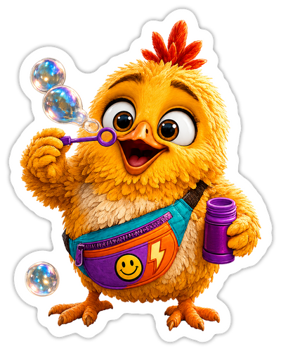 Bubbles Rooster Sticker
