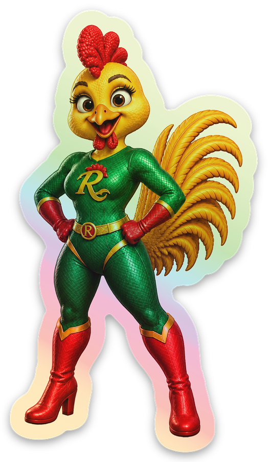 Superhero Girl Holographic Sticker